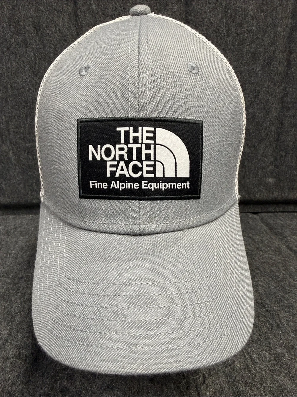 The North Face Light Grey Patch Logo Trucker Cap